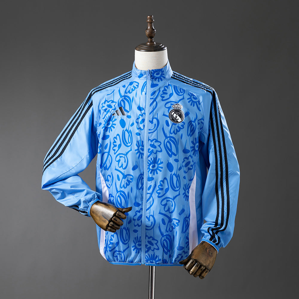 Chaqueta cortavientos reversible del Real Madrid - Beige y azul