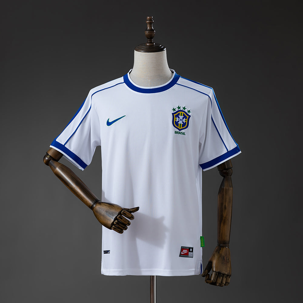 Camiseta retro de visitante de Brasil 1998