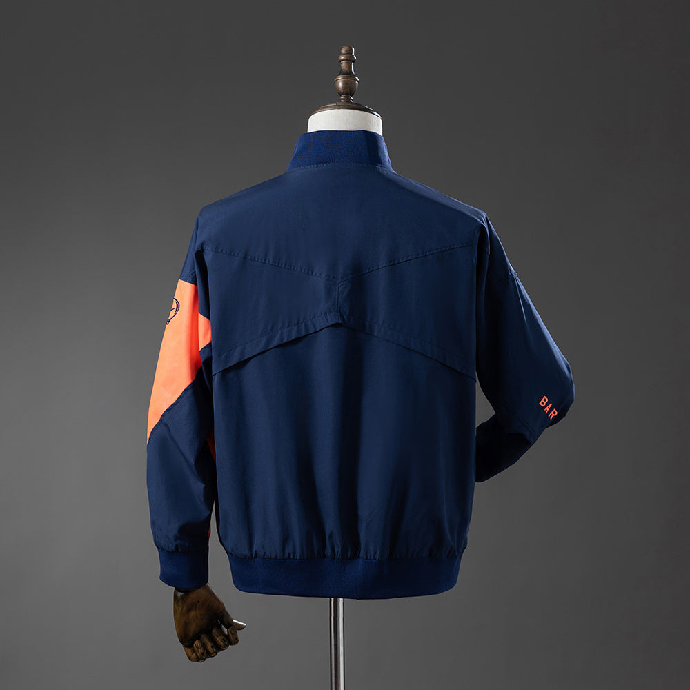 Cortavientos Barcelona - Azul marino y naranja