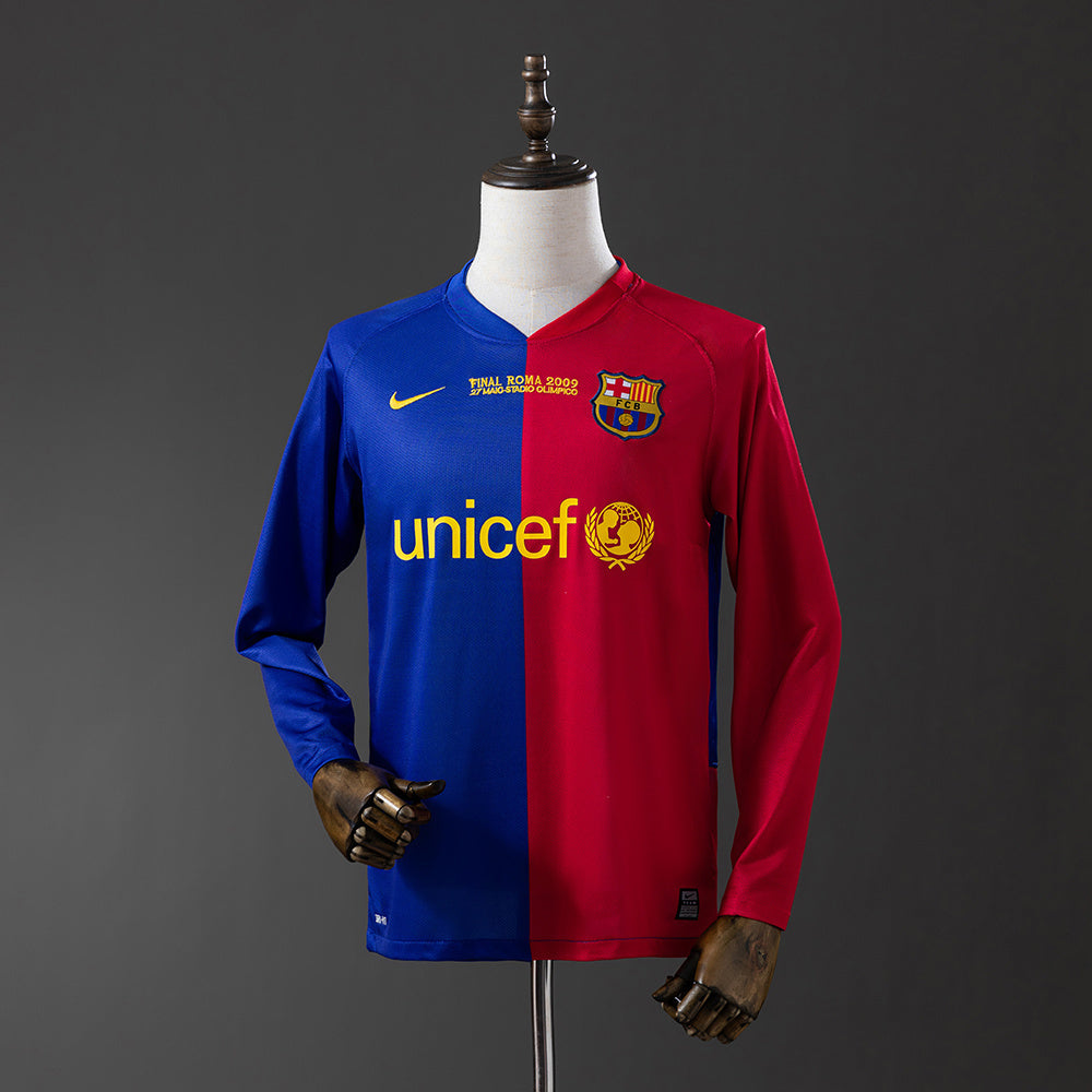 Camiseta retro de manga larga del Barcelona 08/09 Champions League (local)