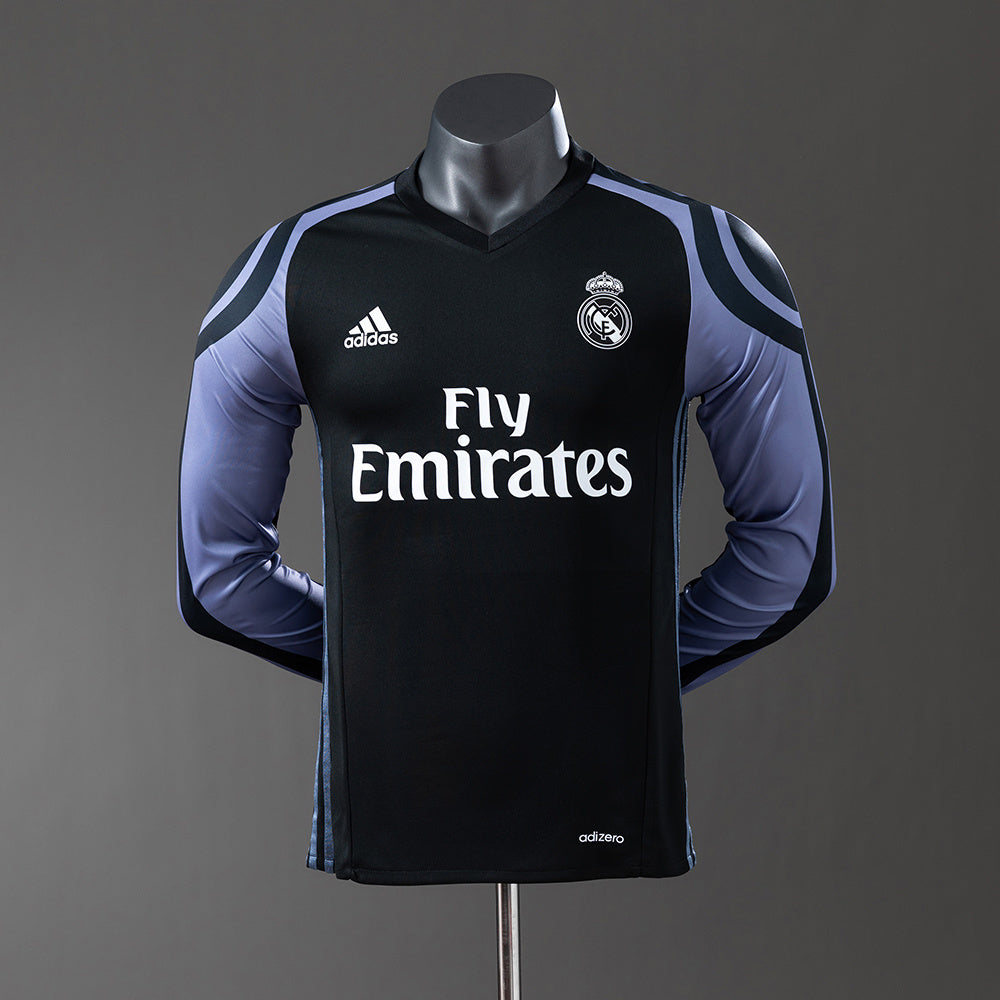 Camiseta retro de manga larga del Real Madrid 16/17, tercera equipación visitante, versiones jugador