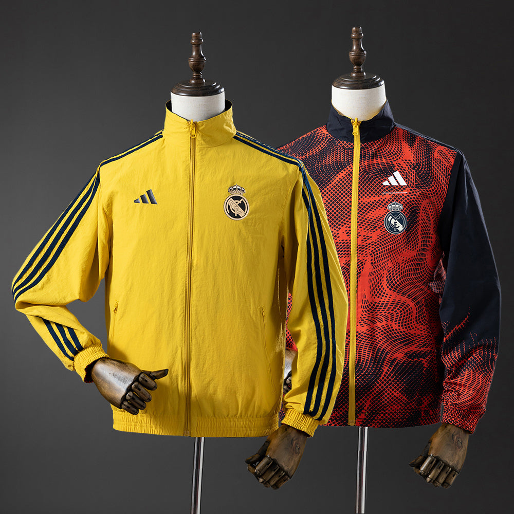 Chaqueta cortavientos reversible del Real Madrid - Amarillo y rojo
