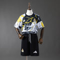 Real Madrid 25/26 Vengadores - Pre-partido (Blanco y Negro) Camisetas infantiles
