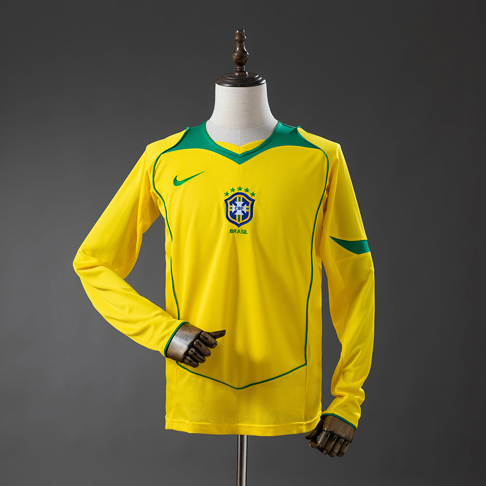 Camiseta retro de manga larga de la selección brasileña de 2004
