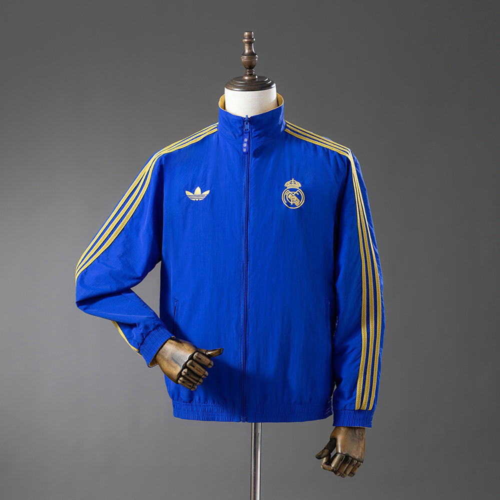 Chaqueta cortavientos reversible del Real Madrid - Azul y amarillo