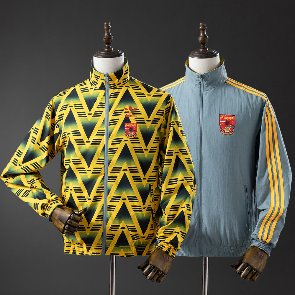 Chaqueta cortavientos reversible Arsenal - Amarillo y gris