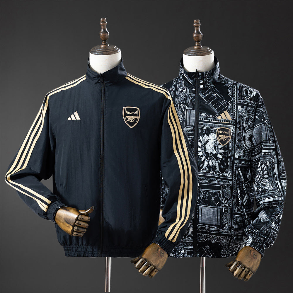 Chaqueta cortavientos reversible Arsenal - Negra