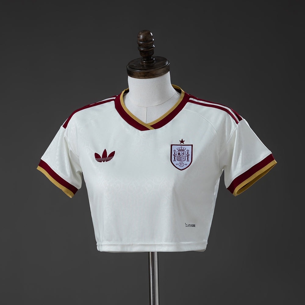 Camiseta corta estilo jersey para mujer, selección española 2026