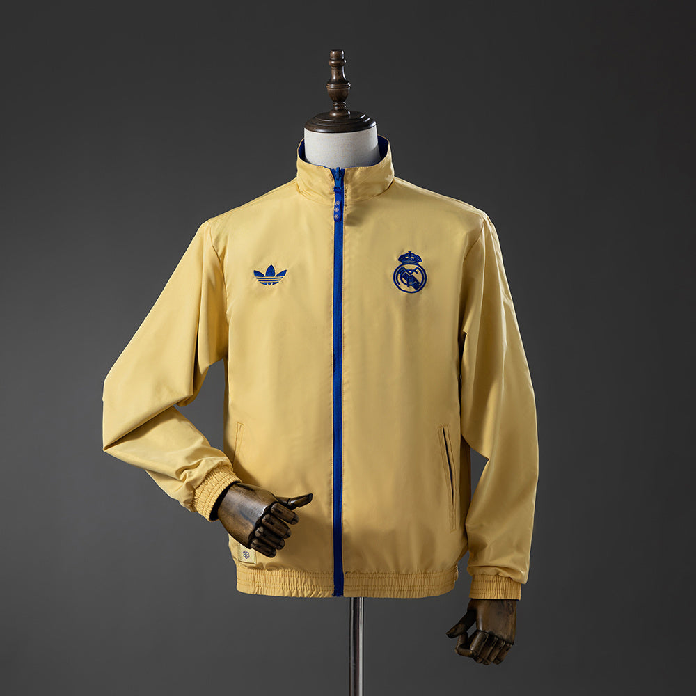 Chaqueta cortavientos reversible del Real Madrid - Azul y amarillo