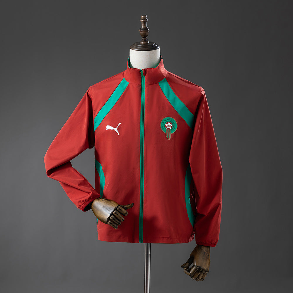 Chaqueta cortavientos reversible Marruecos 2026 - Rojo y verde
