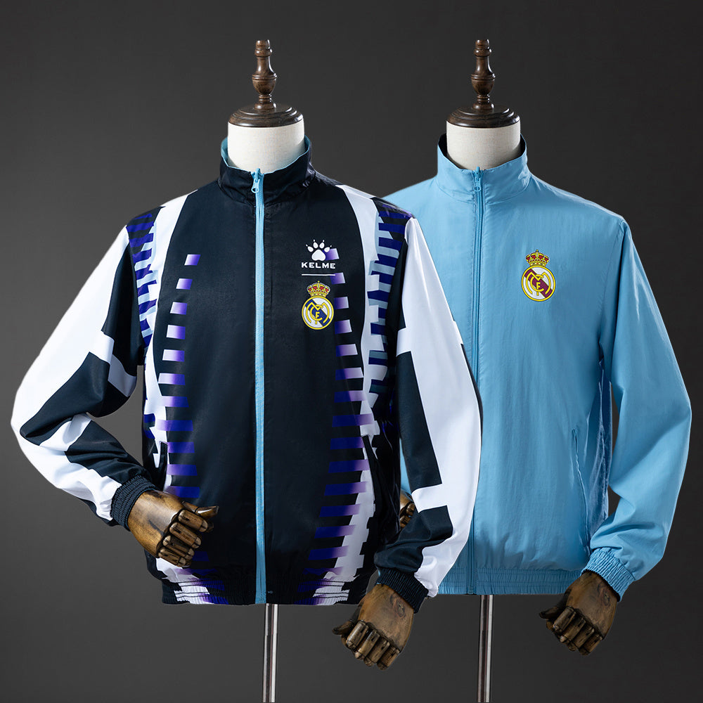 Chaqueta cortavientos reversible del Real Madrid - Azul marino y azul cielo