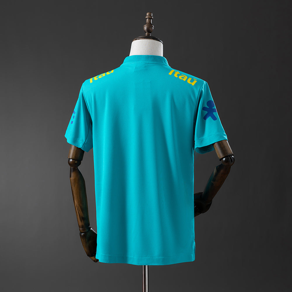 Camiseta azul de prepartido de Brasil 2021