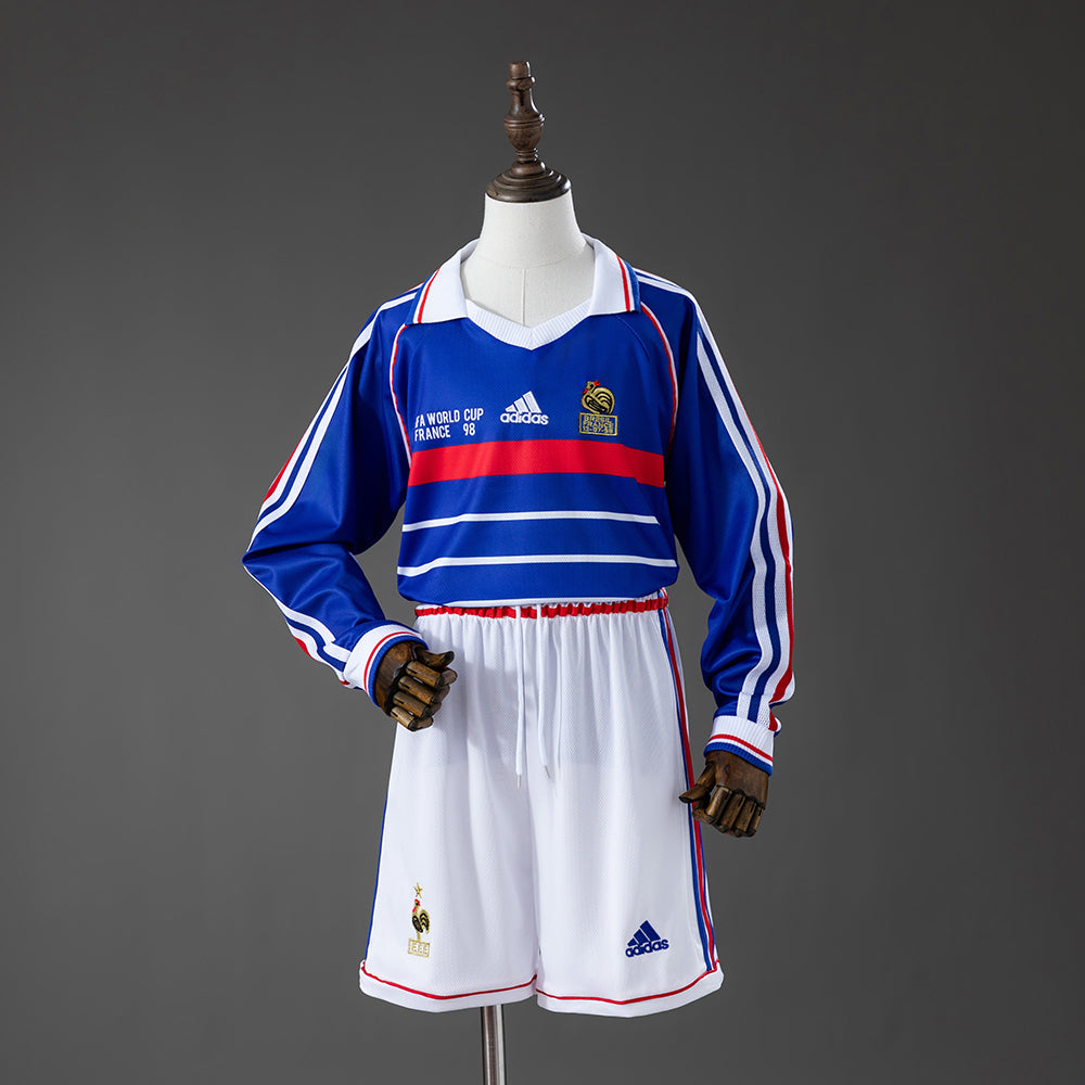 Camiseta infantil retro de manga larga de la selección francesa de 1998