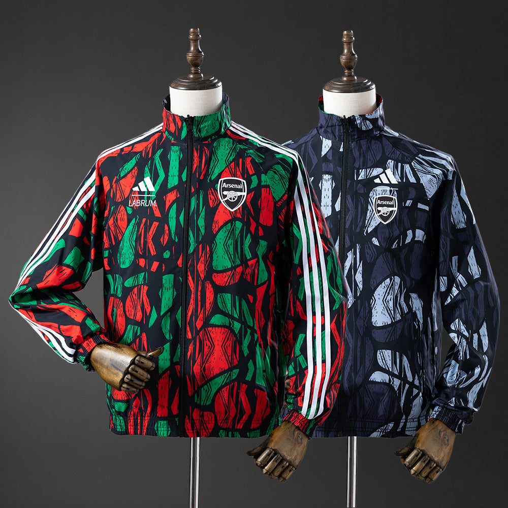 Chaqueta cortavientos reversible Arsenal - Rojo y negro