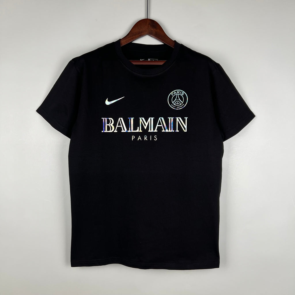 Camiseta de algodón PSG 23/24 negra