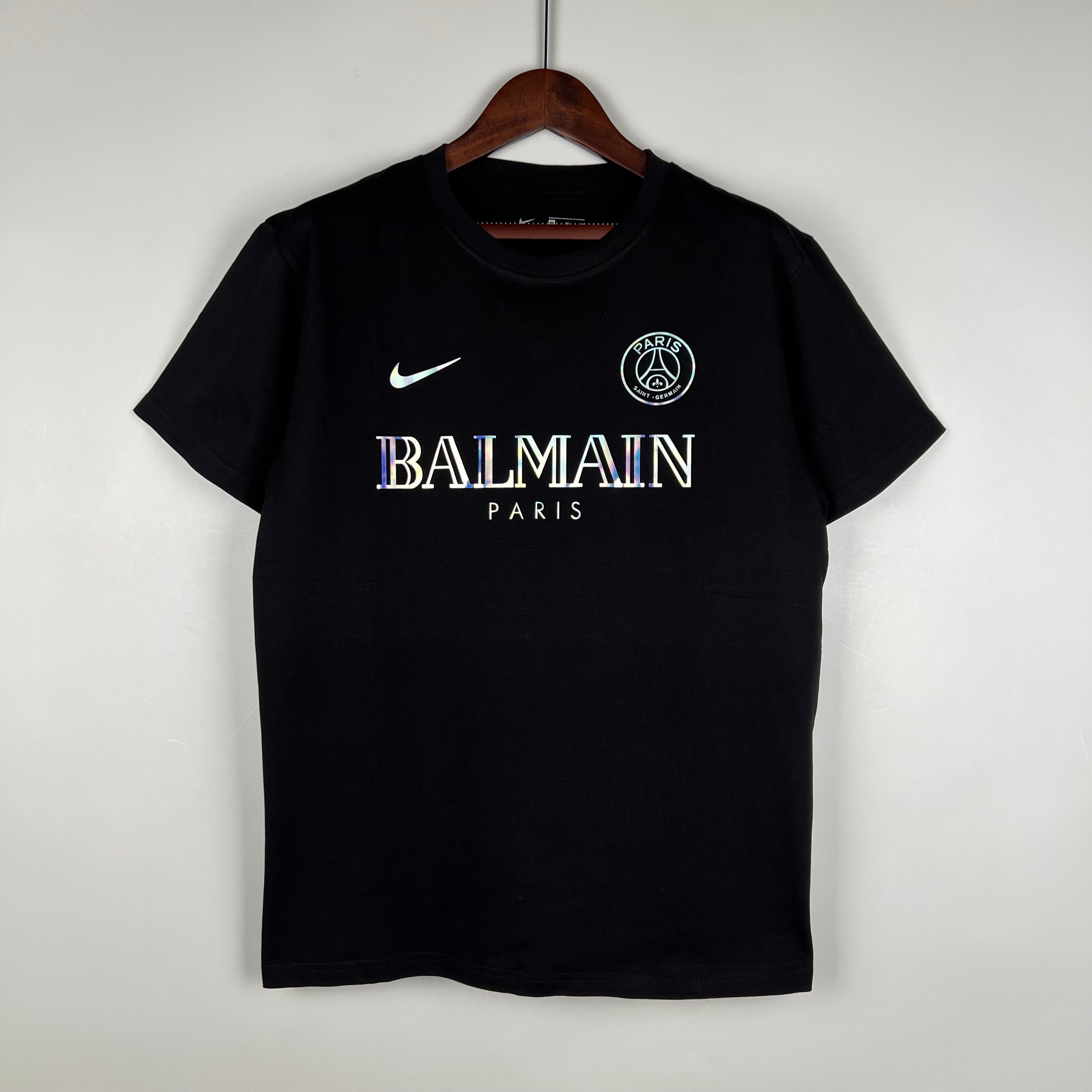 Camiseta de algodón PSG 23/24 negra
