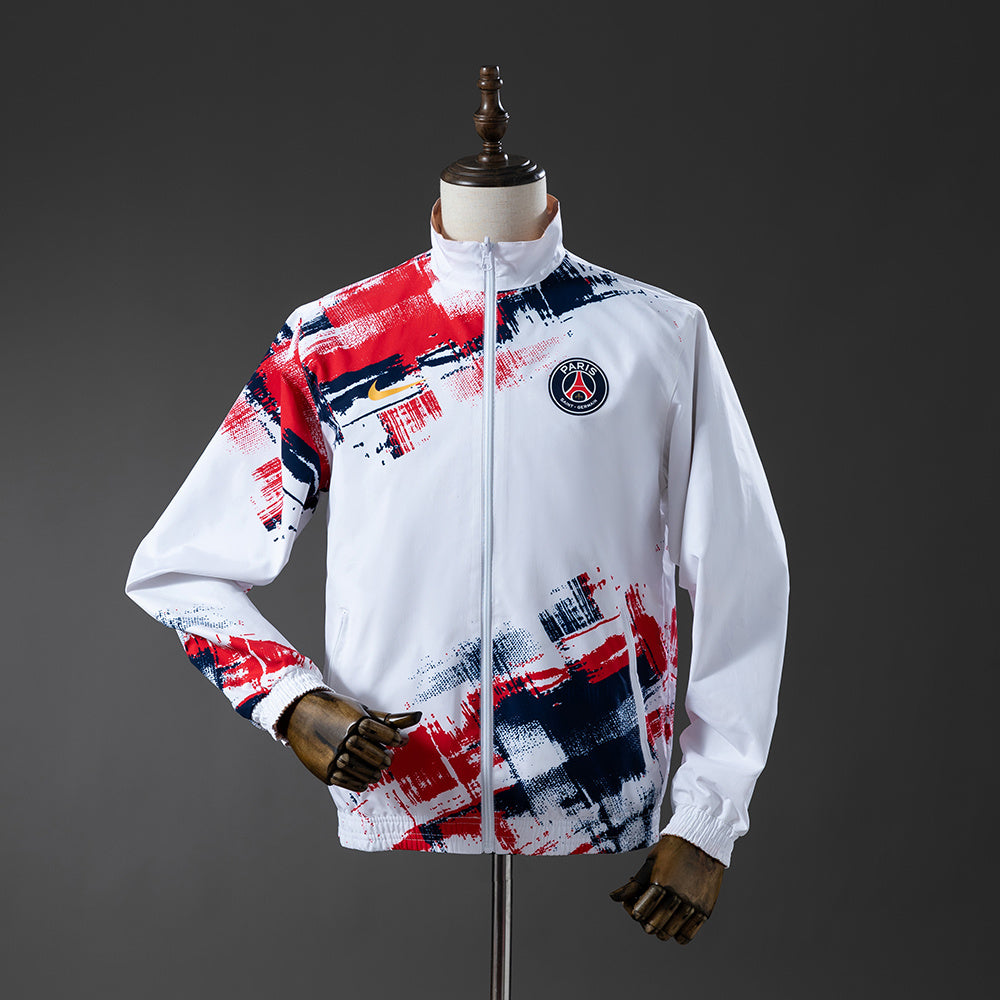 Chaqueta cortavientos reversible del PSG - Blanco y marrón