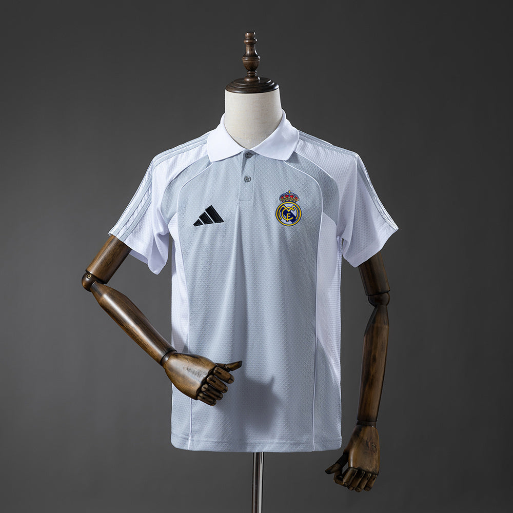Polo Real Madrid 25/26 - Gris y Blanco