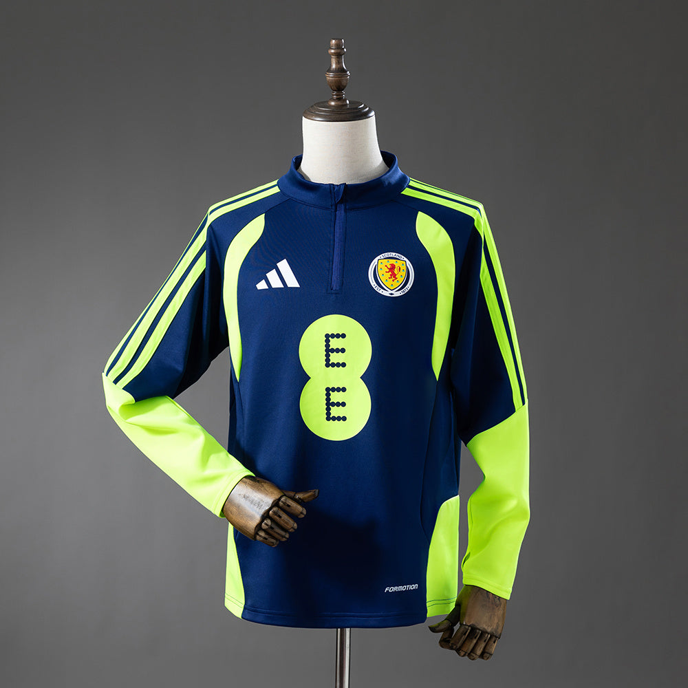 Camiseta de entrenamiento Escocia 2026 Azul marino y verde fluorescente