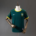 Camiseta de portero retro de Brasil 1998, verde oscuro,