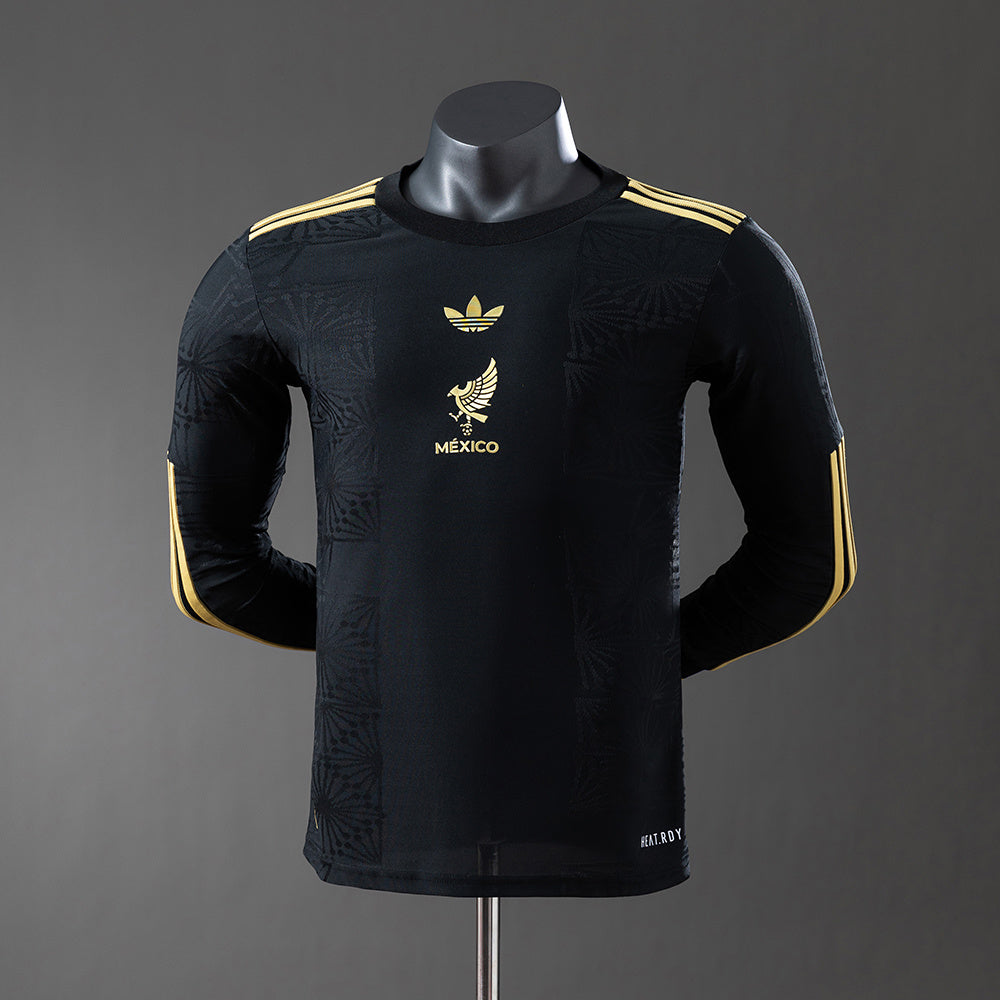 Camiseta de manga larga negra edición especial México 25/26, versión jugador