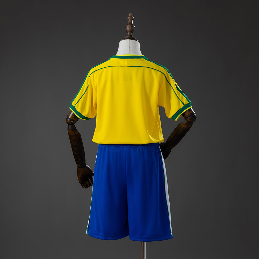 Camiseta retro de local de Brasil 1998 para niños