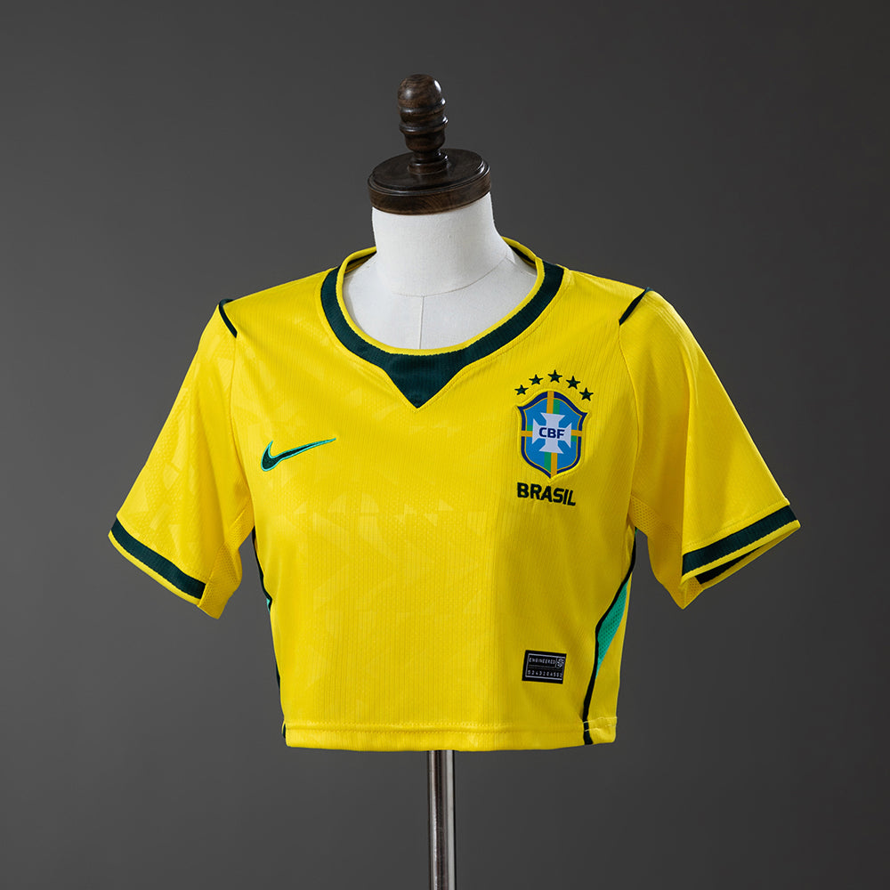 Camiseta estilo crop top para mujer, selección brasileña 2026