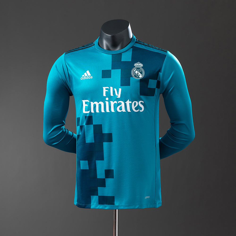 Camiseta retro de manga larga del Real Madrid 17/18, tercera equipación visitante