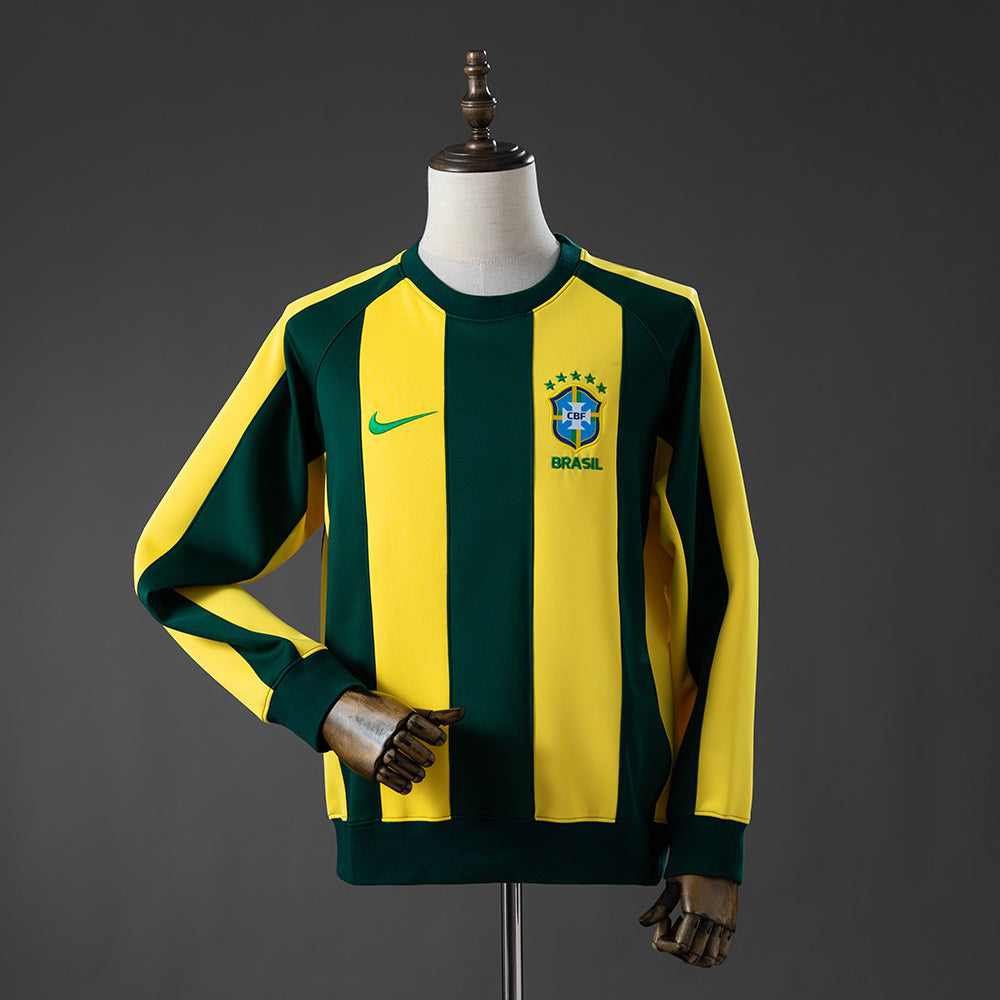 Sudadera de manga larga de Brasil - Amarilla y verde