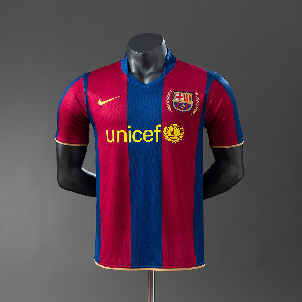 Camiseta retro de local del Barcelona 07/08, versión jugador