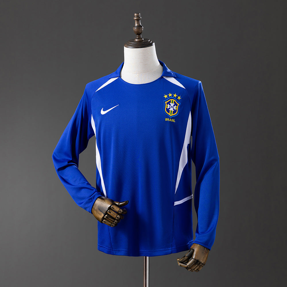 Camiseta retro de manga larga de la selección brasileña 2002 (visitante)