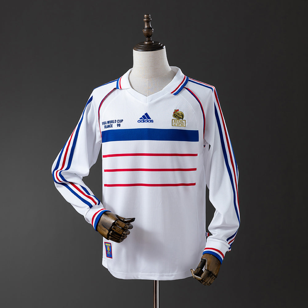 Camiseta retro de manga larga de la selección francesa de 1998 (visitante)