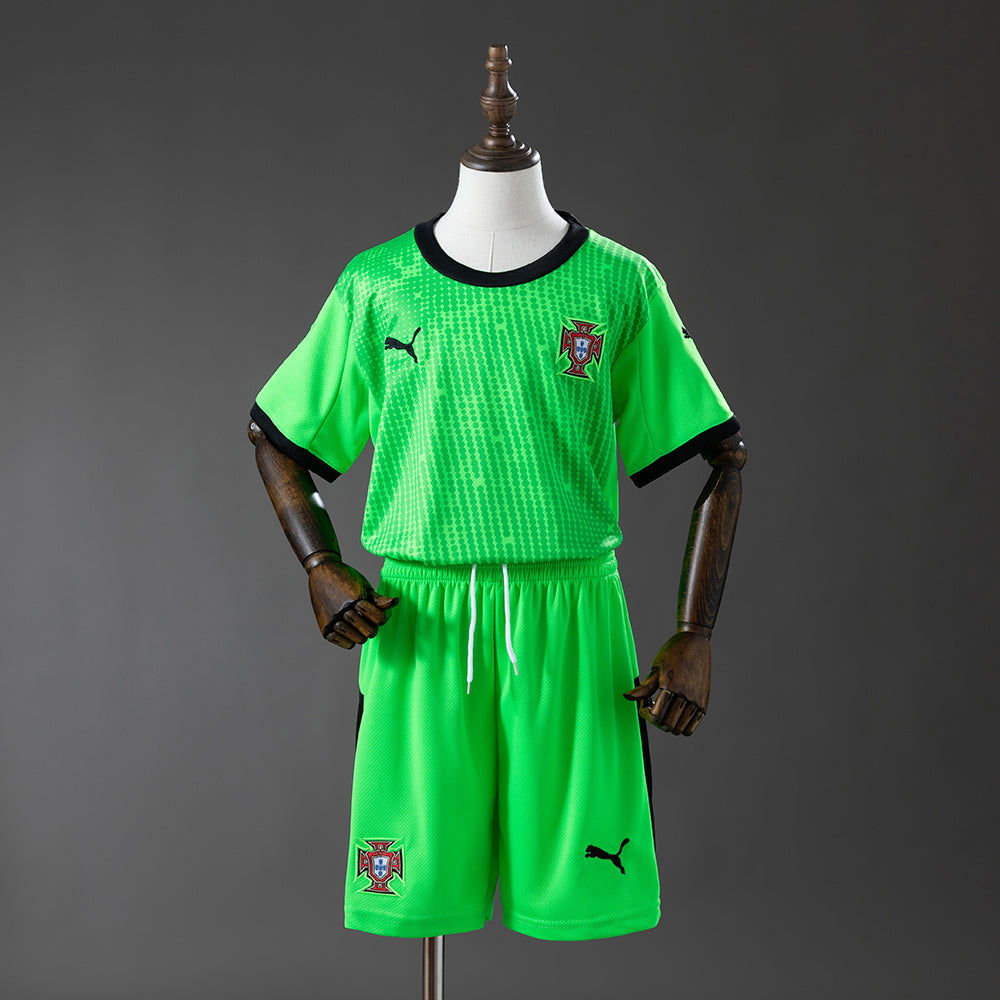 Camiseta infantil verde fluorescente de Portugal 2026