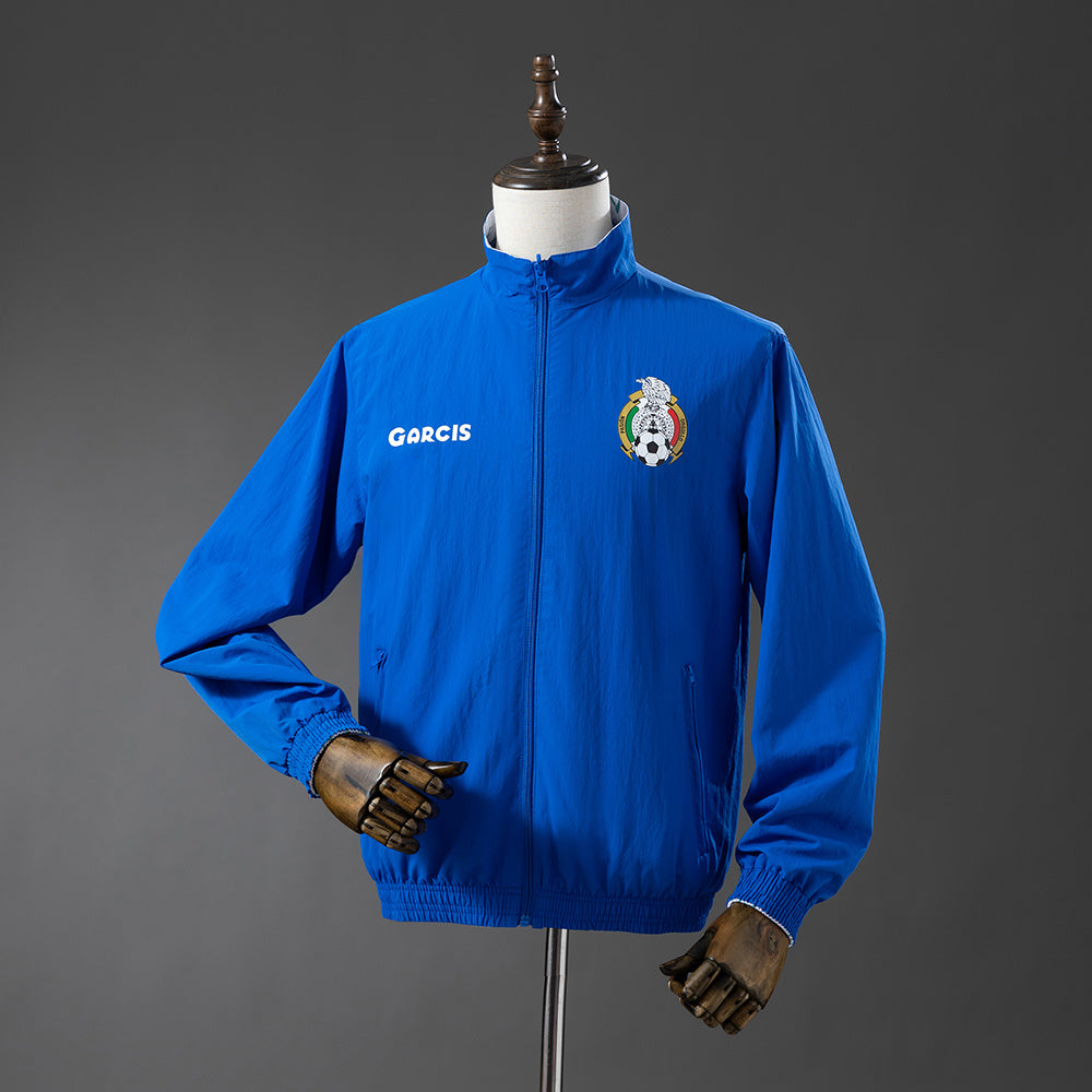 Chaqueta cortavientos reversible México - Blanco y azul