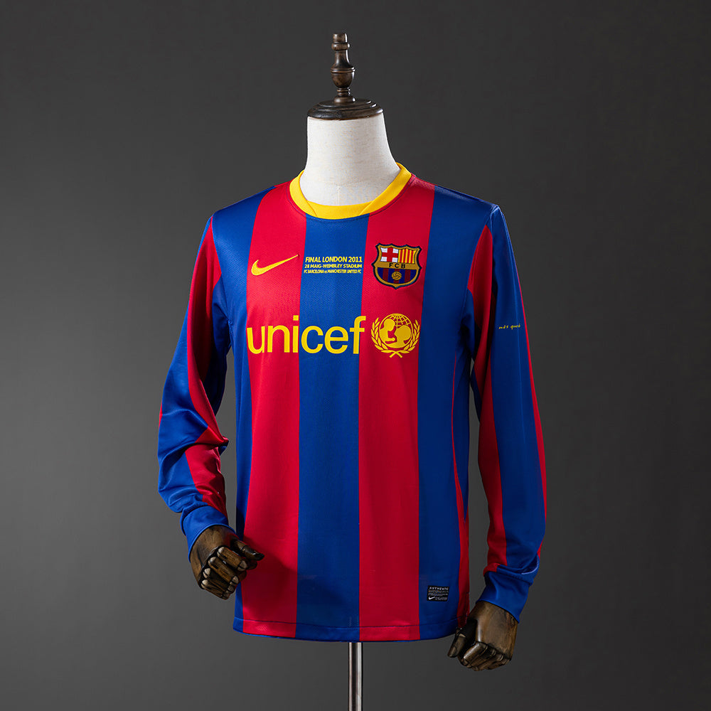 Camiseta retro de manga larga del Barcelona 2010/11, edición Champions League