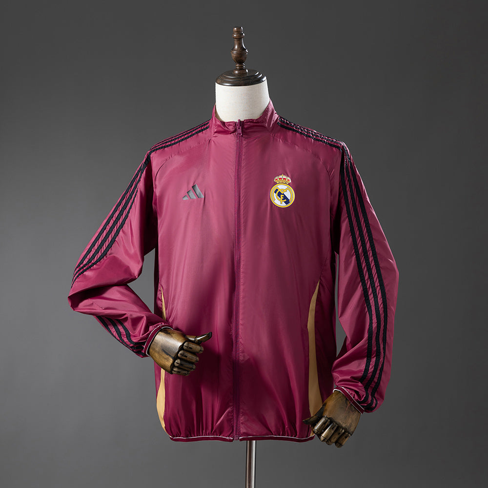 Chaqueta cortavientos reversible del Real Madrid - Beige y rojo