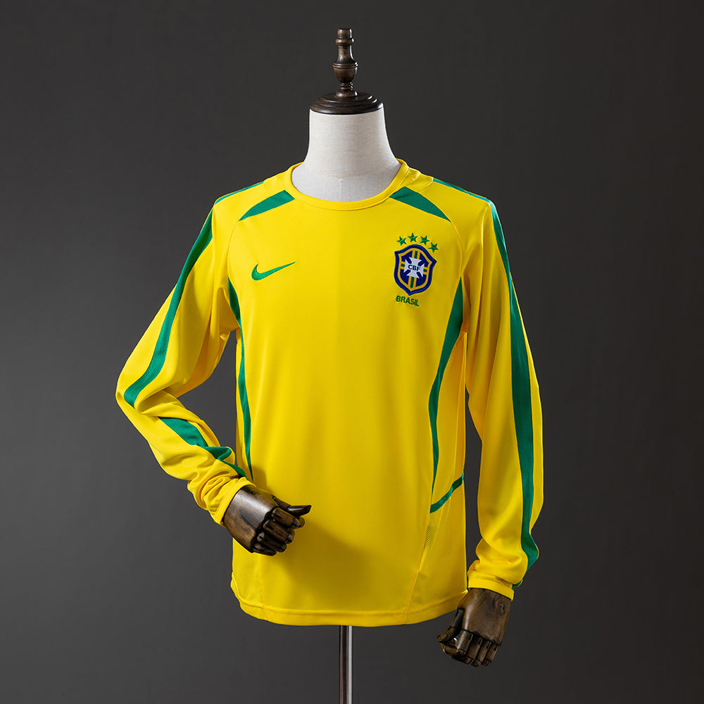 Camiseta retro de manga larga de la selección brasileña 2002