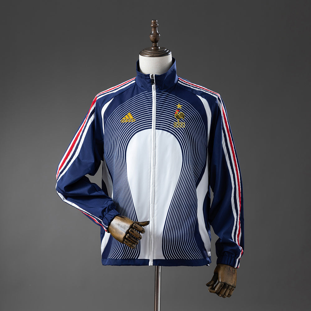 Cortavientos retro Francia 05/06 - Blanco y azul