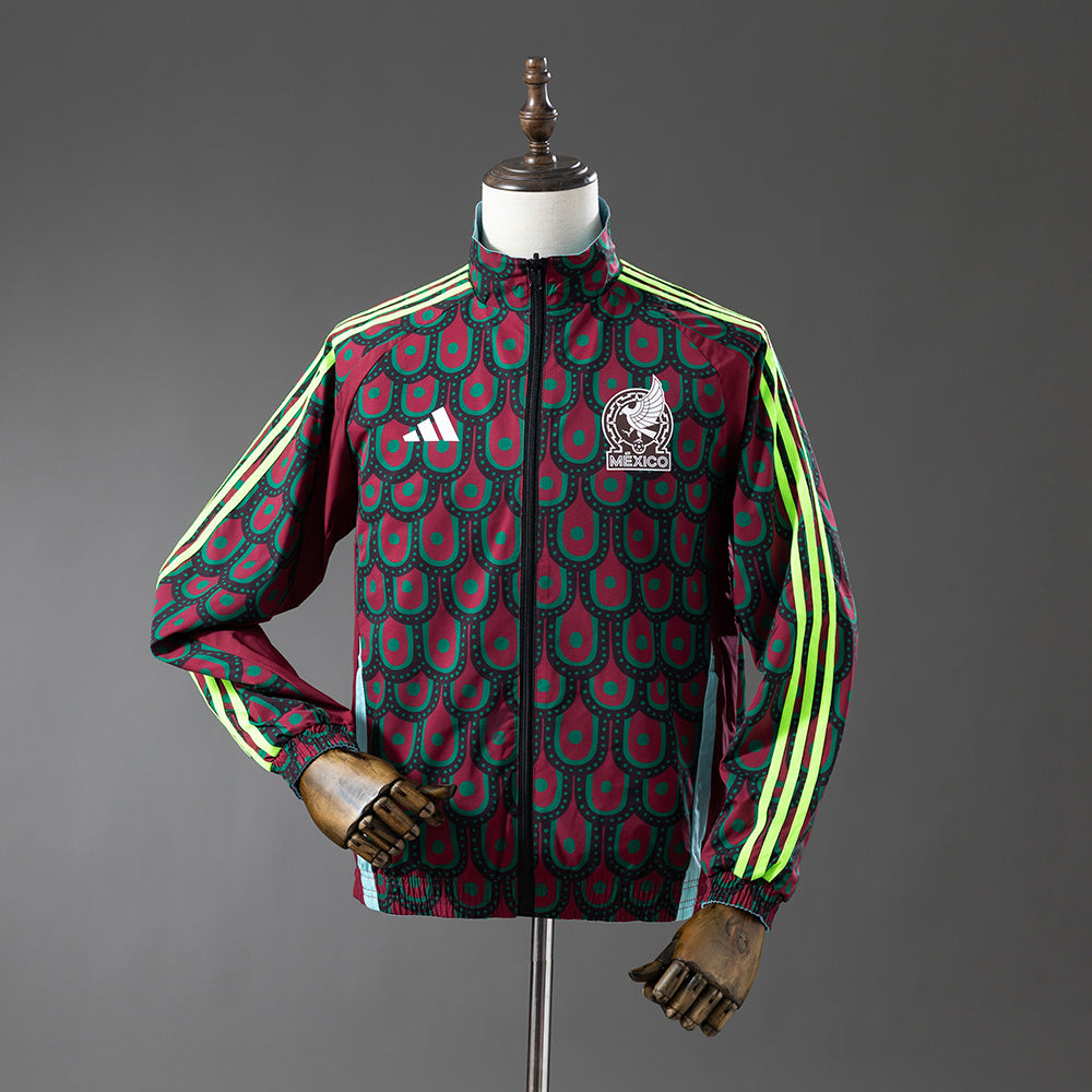 Chaqueta cortavientos reversible México - Rojo y azul cielo