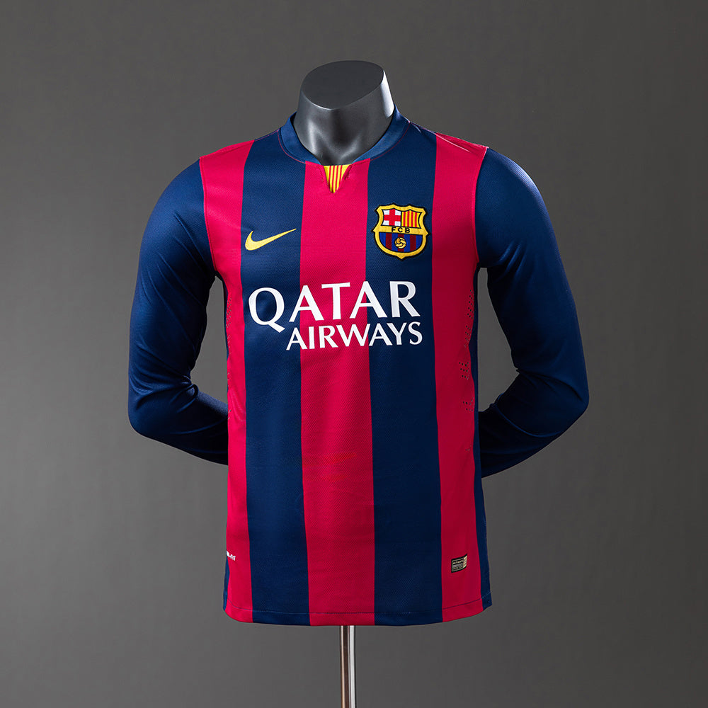 Camiseta retro de manga larga del Barcelona 14/15, versión jugador
