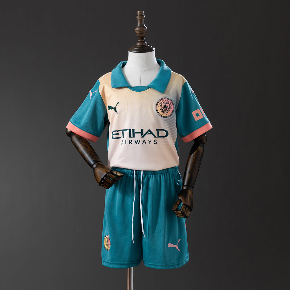 Manchester City 24/25 Cuarto kit de visitante para niños