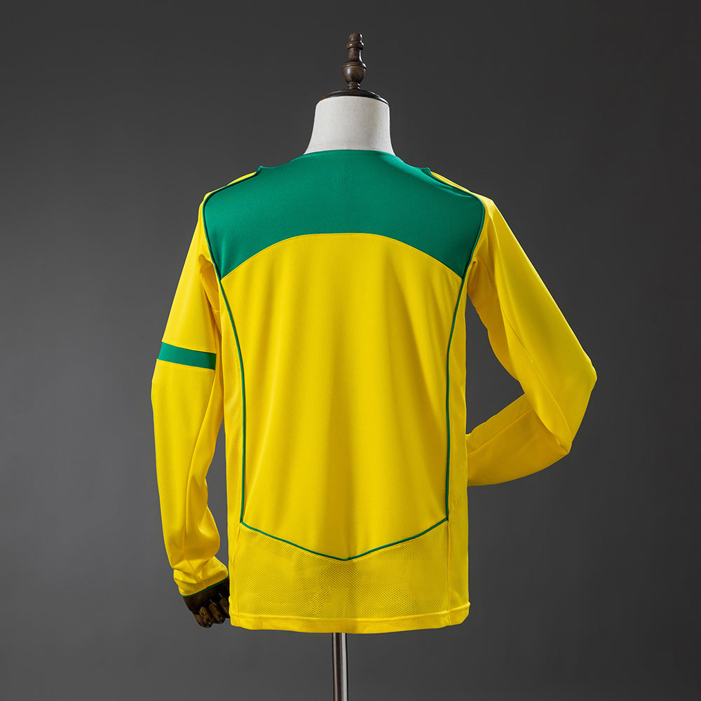Camiseta retro de manga larga de la selección brasileña de 2004