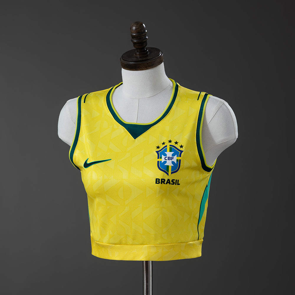 Camiseta sin mangas corta para mujer Brasil 2026