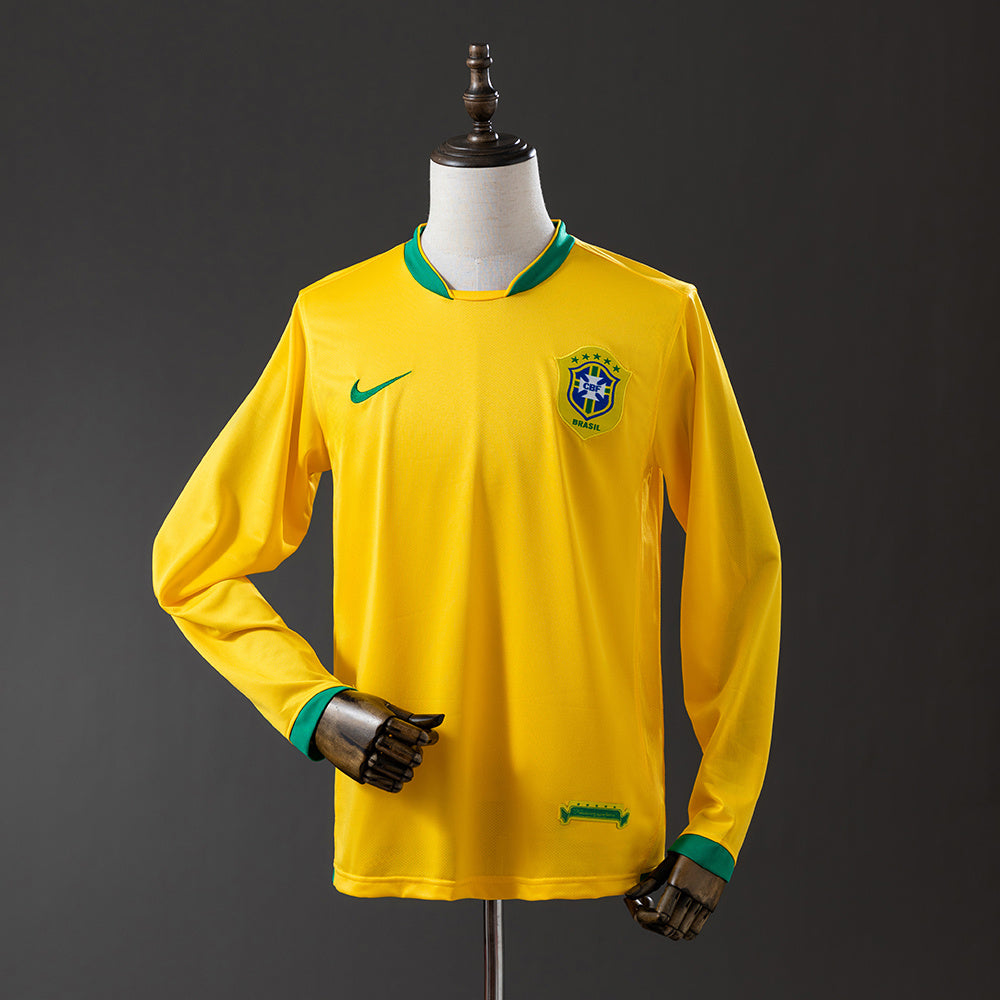 Camiseta retro de manga larga de Brasil 2006