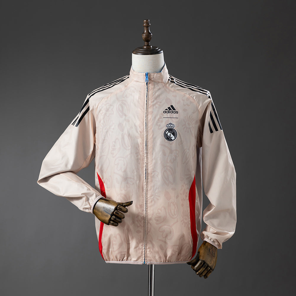 Chaqueta cortavientos reversible del Real Madrid - Beige y azul