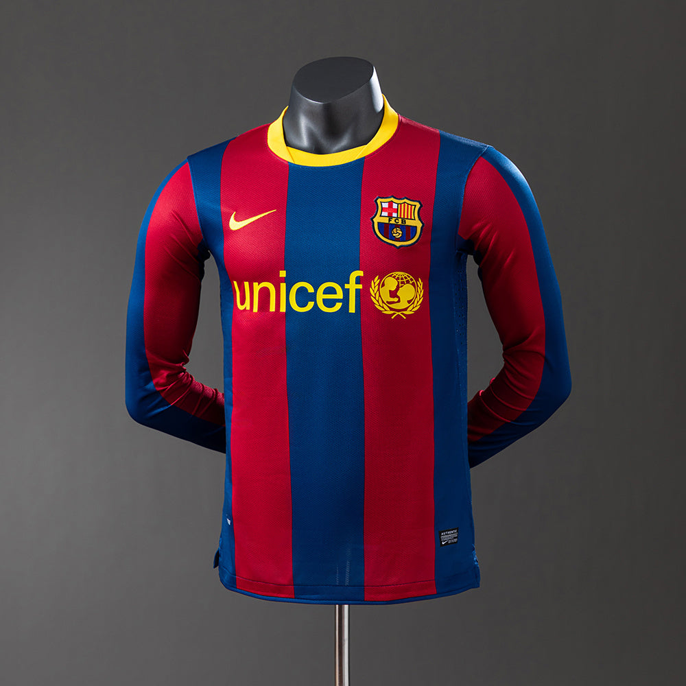 Camiseta retro de manga larga del Barcelona 10/11, versión jugador